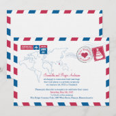 Thailand Air Mail Post Huwelijksreceptie Kaart (Voorkant / Achterkant)