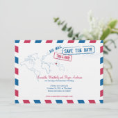 Thailand Air Mail Wedding Save the Date (Staand voorkant)