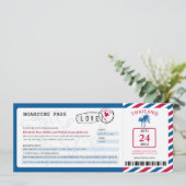 Thailand Airmail Boarding Pass Wedding Kaart (Staand voorkant)