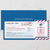 Thailand Airmail Boarding Pass Wedding Kaart (Voorkant / Achterkant)