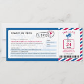 Thailand Airmail Boarding Pass Wedding Kaart (Voorkant)