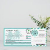 Thailand Airmail Boarding Pass Wedding Kaart (Staand voorkant)