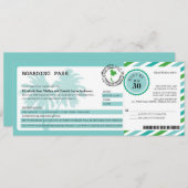 Thailand Airmail Boarding Pass Wedding Kaart (Voorkant / Achterkant)