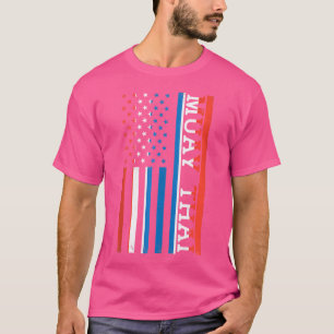 Thailand Amerikaanse vlag Muay Thai boksen T-shirt