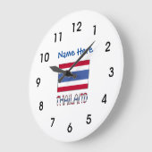 Thailand and Thai Flag with Your Name Large Clock Grote Klok (Hoek)