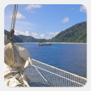 Thailand, Andaman Zee. Ster Fyer klipper Vierkante Sticker