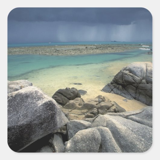 Thailand, Andamanzee, Ko Phi Phi-eiland, Schildera Vierkante Sticker (Voorkant)