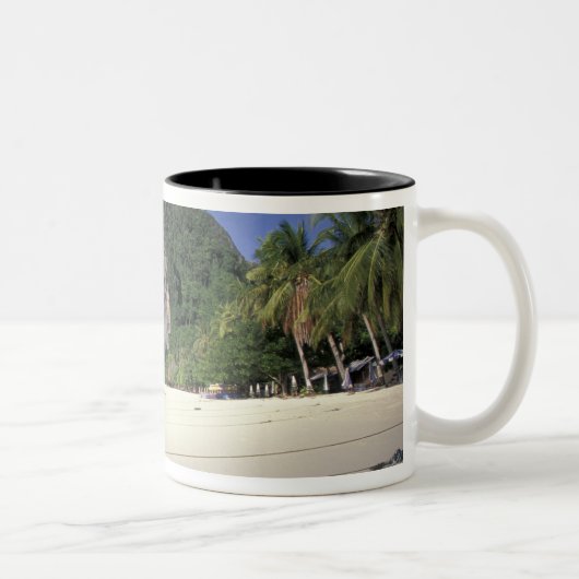 Thailand, Andamanzee, Ko Phi Phi-eiland, Strand Tweekleurige Koffiemok (Rechts)