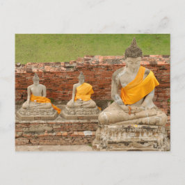 Thailand, Ayutthaya. Beelden van zittende boeddha' Briefkaart