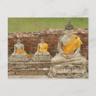 Thailand, Ayutthaya. Beelden van zittende boeddha' Briefkaart