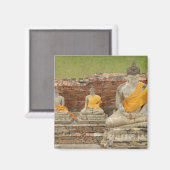 Thailand, Ayutthaya. Statuut van de zittende boedd Magneet (Voorkant / Achterkant)