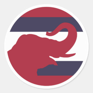 Thailand Aziatische olifant Thaise nationale diere Ronde Sticker