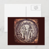 Thailand Baht Elephant Coin Briefkaart (Voorkant / Achterkant)