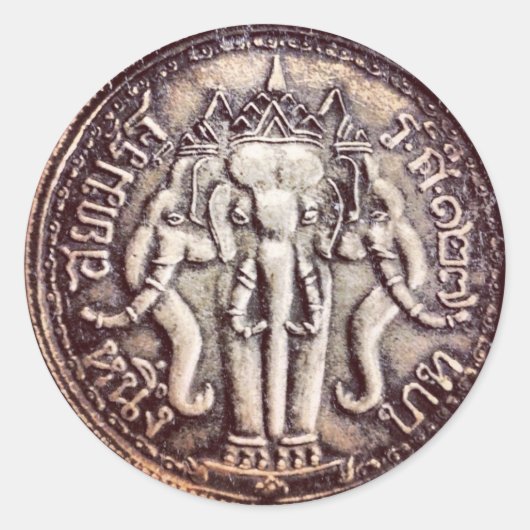 Thailand Baht Elephant Coin Stickers (Voorkant)
