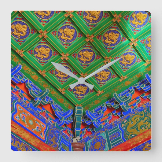 Thailand, Bangkok | Drakentempel Vierkante Klok (Voorkant)