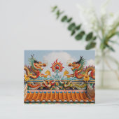 Thailand Bangkok kaart met twee draken tempel (Staand voorkant)