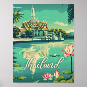 Thailand bekende reisplaats poster