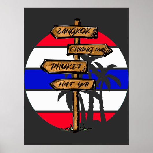 Thailand Bestemmingen - Bangkok Chiang Mai Phuket Poster (Voorkant)
