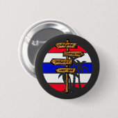 Thailand Bestemmingen - Bangkok Chiang Mai Phuket Ronde Button 5,7 Cm (Voorkant /achterkant)