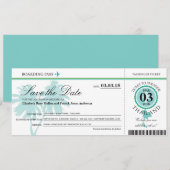 Thailand boarding Pass Save the Date (Voorkant / Achterkant)