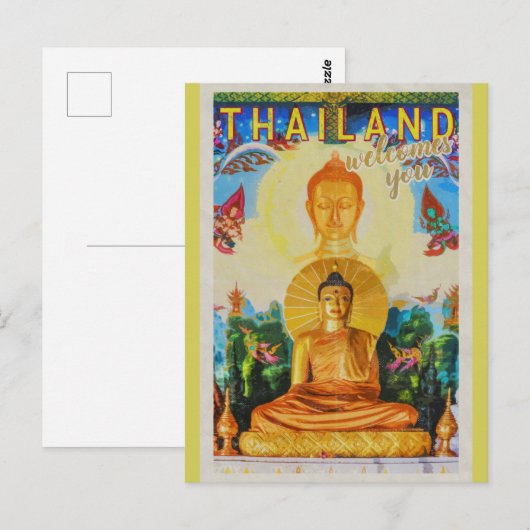  Thailand Boeddha Statusreis Briefkaart (Voorkant / Achterkant)
