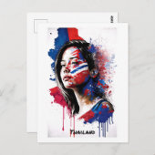 Thailand Briefkaart - Wereld aan vrouwelijke Brief (Voorkant / Achterkant)