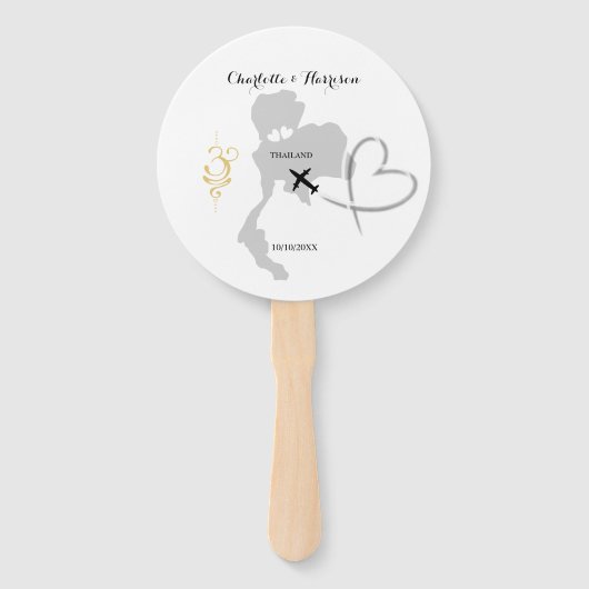 Thailand bruiloft bestemming handwaaier (Voorkant)