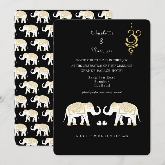 Thailand bruiloft bestemming kaart (Voorkant / Achterkant)