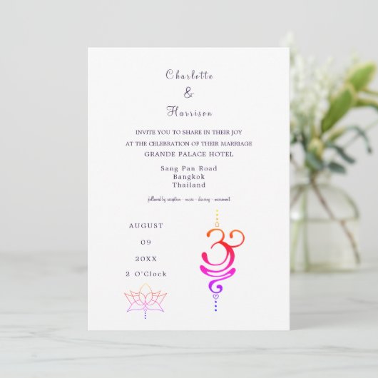 Thailand bruiloft bestemming kaart (Staand voorkant)