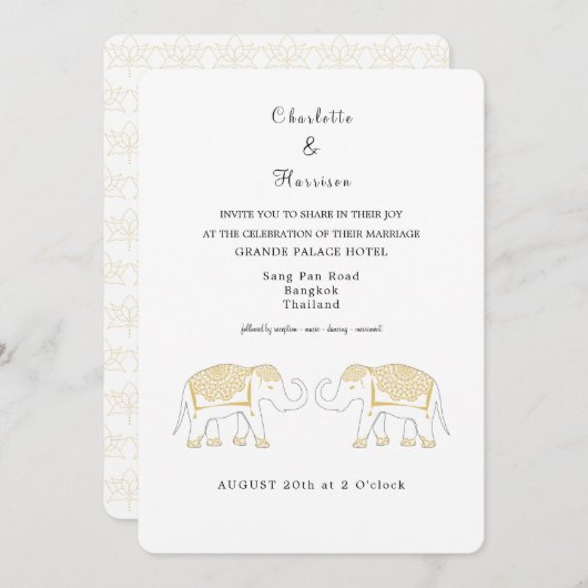 Thailand bruiloft bestemming kaart (Voorkant / Achterkant)