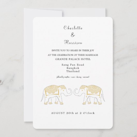 Thailand bruiloft bestemming kaart (Voorkant)