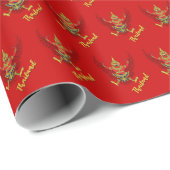 Thailand Cadeaus verpakking, Thaise vlag, Embleem Cadeaupapier (Rol Hoek)