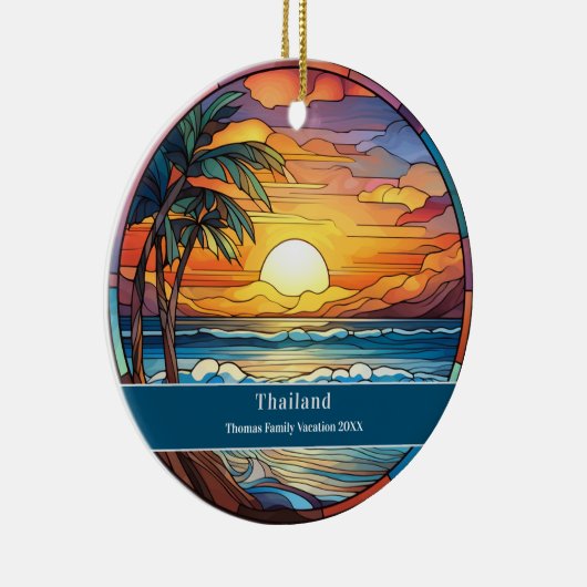 Thailand Custom Beach Vacation Keramisch Ornament (Rechts)