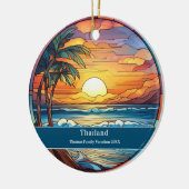 Thailand Custom Beach Vacation Keramisch Ornament (Links)