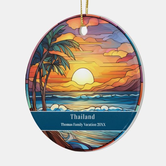 Thailand Custom Beach Vacation Keramisch Ornament (Links)