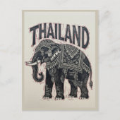 Thailand Elephant Block Print Briefkaart (Voorkant)