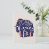 Thailand Elephant Block Print Briefkaart (Staand voorkant)