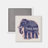 Thailand Elephant Block Print Magneet (Voorkant / Achterkant)