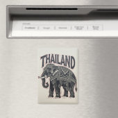 Thailand Elephant Block Print Magneet (Insitu (Vaatwasser))