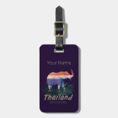 Thailand Elephant Flag Oerwoud verlaat Thai Souven Bagagelabel (Voorkant verticaal)