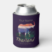 Thailand Elephant Flag Oerwoud verlaat Thai Souven Blikjeskoeler (Blikje Voorkant)