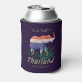 Thailand Elephant Flag Oerwoud verlaat Thai Souven Blikjeskoeler (Blikje Achterkant)