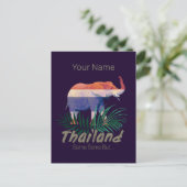 Thailand Elephant Flag Oerwoud verlaat Thai Souven Feestdagenkaart (Staand voorkant)