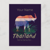 Thailand Elephant Flag Oerwoud verlaat Thai Souven Feestdagenkaart (Voorkant)