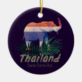 Thailand Elephant Flag Oerwoud verlaat Thai Souven Keramisch Ornament (Voorkant)