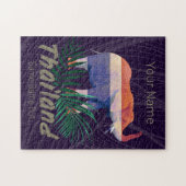Thailand Elephant Flag Oerwoud verlaat Thai Souven Legpuzzel (Horizontaal)