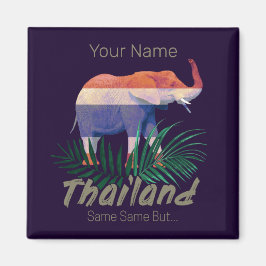 Thailand Elephant Flag Oerwoud verlaat Thai Souven Magneet
