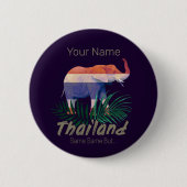 Thailand Elephant Flag Oerwoud verlaat Thai Souven Ronde Button 5,7 Cm (Voorkant)