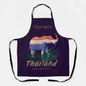 Thailand Elephant Flag Oerwoud verlaat Thai Souven Schort (Voorkant)