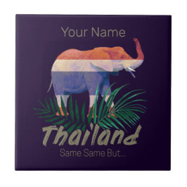Thailand Elephant Flag Oerwoud verlaat Thai Souven Tegeltje